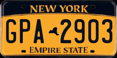 NY license plate GPA2903