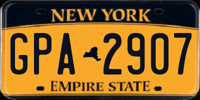 NY license plate GPA2907
