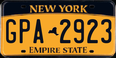 NY license plate GPA2923