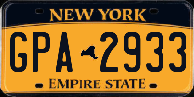 NY license plate GPA2933