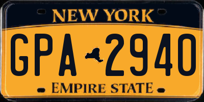 NY license plate GPA2940