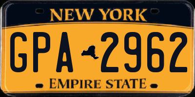 NY license plate GPA2962