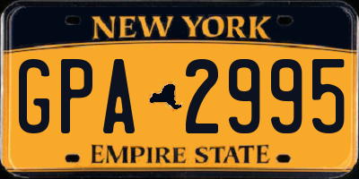 NY license plate GPA2995