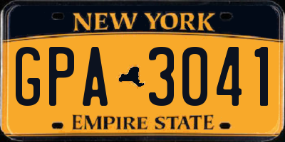 NY license plate GPA3041