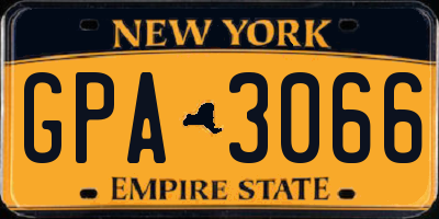 NY license plate GPA3066