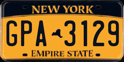 NY license plate GPA3129