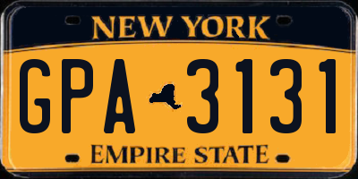 NY license plate GPA3131