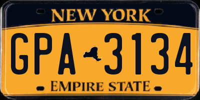 NY license plate GPA3134