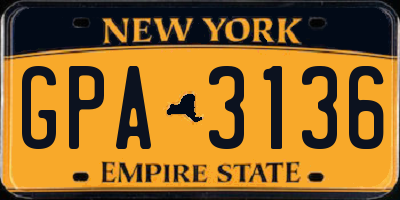 NY license plate GPA3136