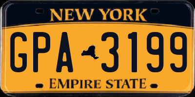NY license plate GPA3199