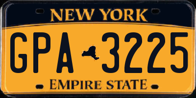 NY license plate GPA3225