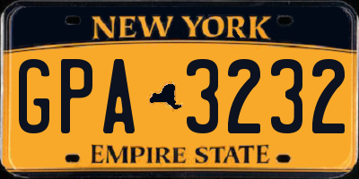 NY license plate GPA3232
