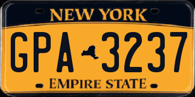 NY license plate GPA3237