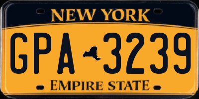 NY license plate GPA3239