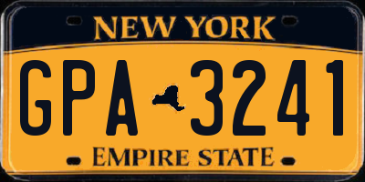NY license plate GPA3241