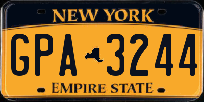NY license plate GPA3244