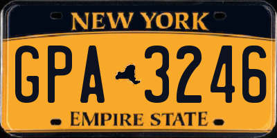 NY license plate GPA3246