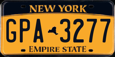 NY license plate GPA3277