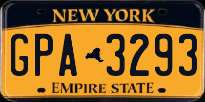 NY license plate GPA3293