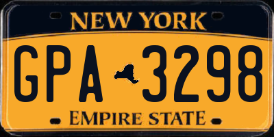 NY license plate GPA3298
