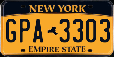 NY license plate GPA3303