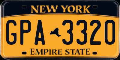 NY license plate GPA3320