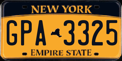 NY license plate GPA3325