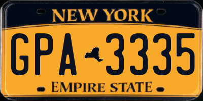 NY license plate GPA3335