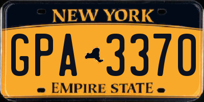 NY license plate GPA3370