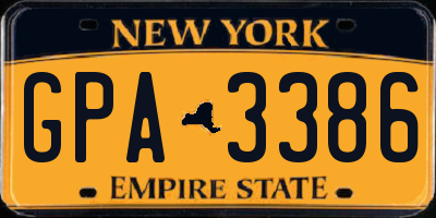 NY license plate GPA3386