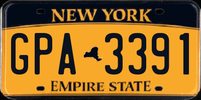 NY license plate GPA3391