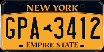 NY license plate GPA3412