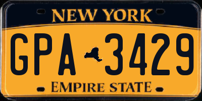 NY license plate GPA3429