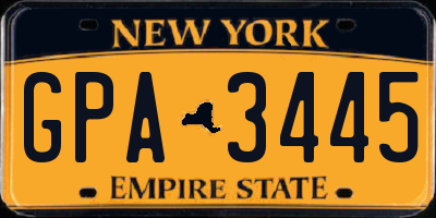 NY license plate GPA3445