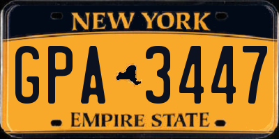 NY license plate GPA3447