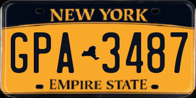 NY license plate GPA3487