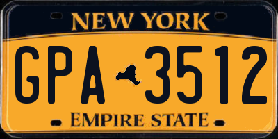 NY license plate GPA3512