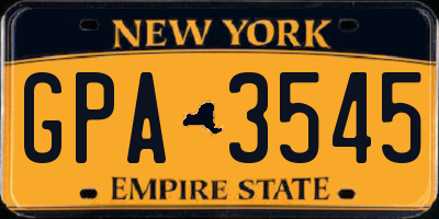NY license plate GPA3545