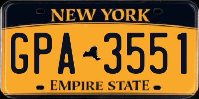 NY license plate GPA3551