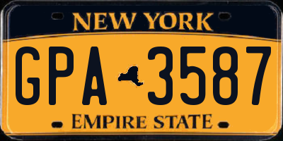NY license plate GPA3587