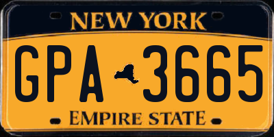 NY license plate GPA3665