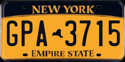NY license plate GPA3715