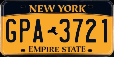 NY license plate GPA3721