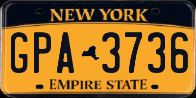 NY license plate GPA3736