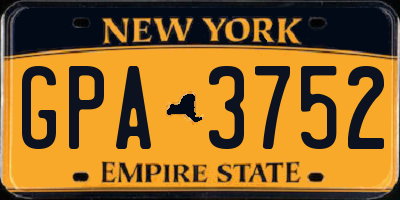 NY license plate GPA3752