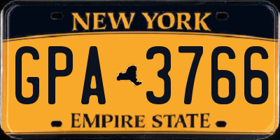 NY license plate GPA3766