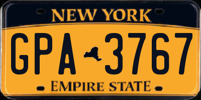 NY license plate GPA3767