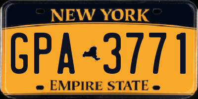 NY license plate GPA3771