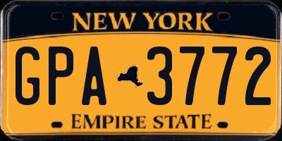 NY license plate GPA3772