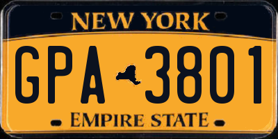NY license plate GPA3801
